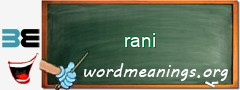 WordMeaning blackboard for rani